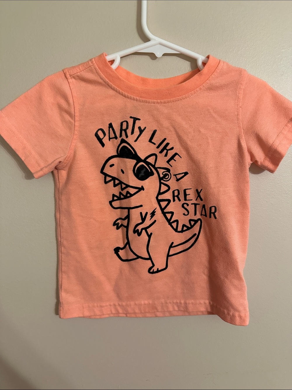 Kids Coral T‑Shirt "Party Like a Rex Star"